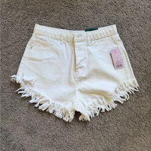 Wild Fable White Frayed Hem High-Rise Denim Shorts